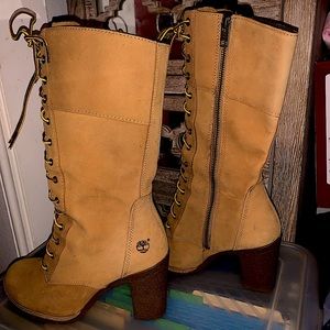 Timberland 7.5 calf-high chunky heel boot